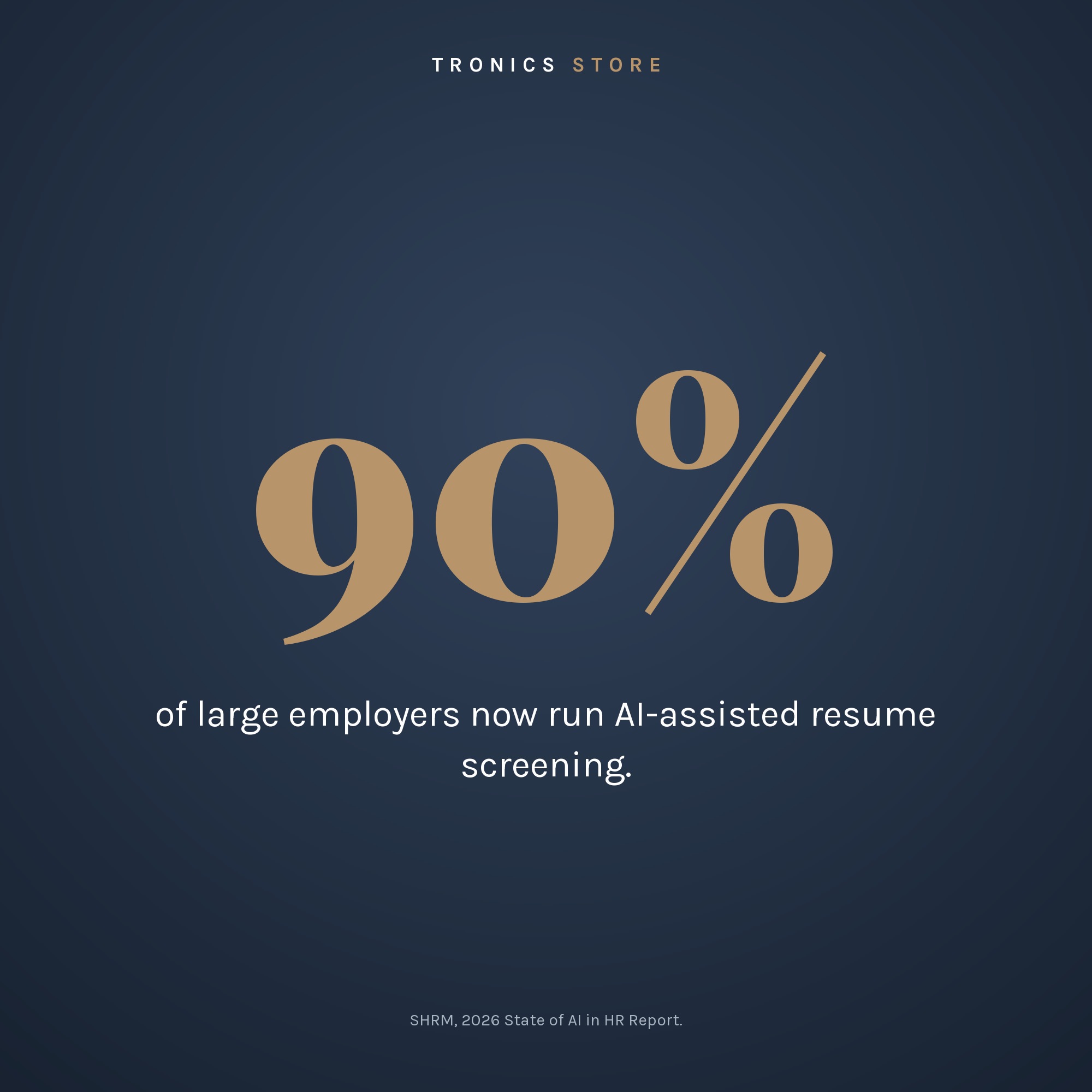 Resume screening statistic callout from the AI Screener Cheat Sheet