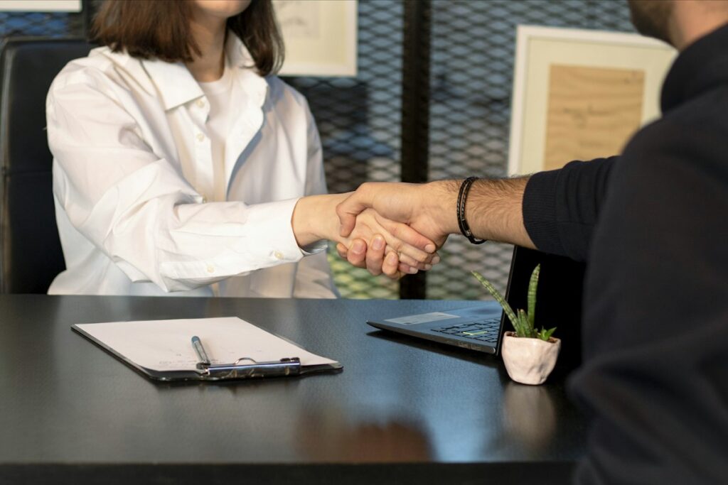 Entry-level candidate at a job interview